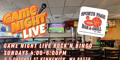 Game Night Live R0CK'N Bingo w\/Rockstar Trivia at Sports Page Bar and Grill