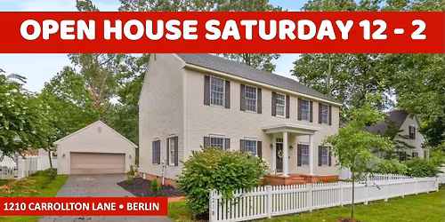 OPEN HOUSE ! Saturday 12-2p \u2022 1210 Carrollton Lane \u2022 Berlin