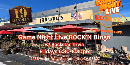 Game Night Live R0CK'N Bingo w\/ Rockstar Trivia at 19 Handles Pub and Grill 