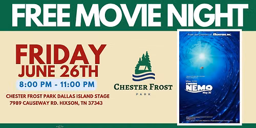 Free Movie Night at Chester Frost Park: Finding Nemo