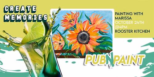 Pub N Paint at Rooster Kitchen October 24th Paint and Sip