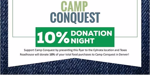 Texas Roadhouse Dine to Donate supporting Camp Conquest