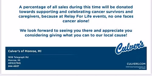 Culver\u2019s of Monroe Dine to Donate