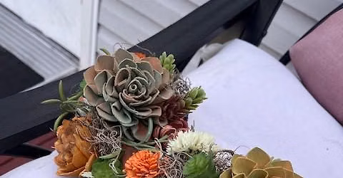 Smp July 2nd, 2-4pm, Succulent solo wood flower workshop, with Kelly of Timber Blossoms
