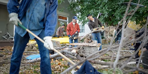 Leaf raking service activity