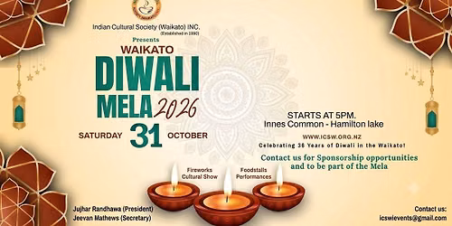 \ud83c\udf89\u2728 Waikato Diwali Mela 2026 \u2728\ud83c\udf89