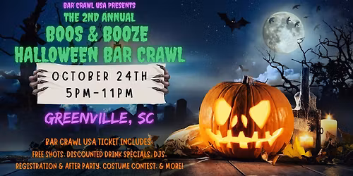Greenville Boos & Booze Halloween Bar Crawl