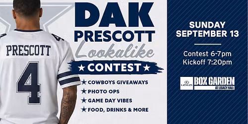 Dak Prescott Lookalike Contest at Legacy Hall