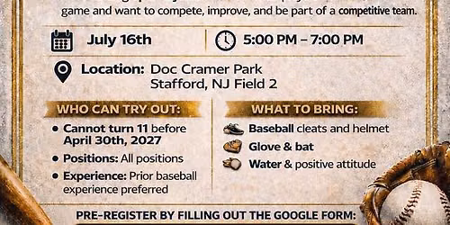 Tryouts 8-10U