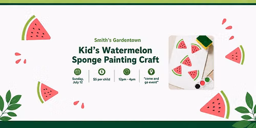 Kid's Watermelon Sponge Painting Craft 
