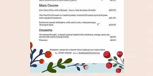 December Menu