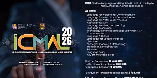 4TH INTERNATIONAL CONFERENCE ON MODERN LANGUAGES AND APPLIED LINGUISTICS (ICMAL 2026)