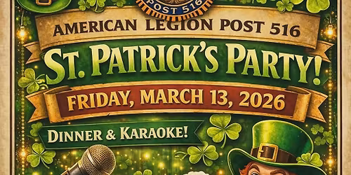 St Patrick's Dinner\/Karaoke \ud83c\udf40 $10 donation