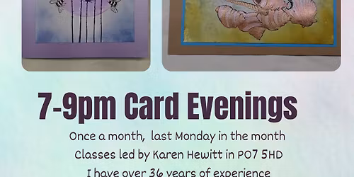 Card Making Evening Session Monday 29th of June 2026 - 2 spaces left!