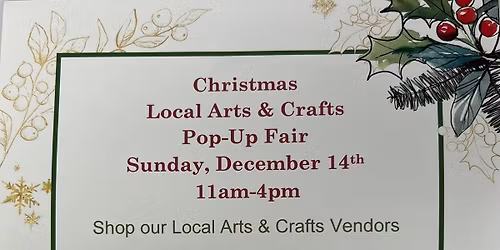 Christmas Local Arts & Crafts Pop-Up Fair