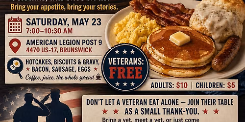 Veteran's Breakfast Sat May 23rd