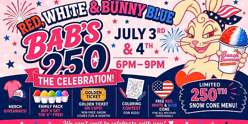 Red White & Bunny Blue Snow Cone Party
