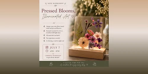 Illuminated Pressed Flower Resin Light