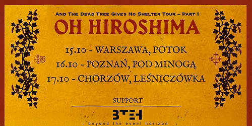 Oh Hiroshima (SE) - 15.10.2026 Warszawa + Beyond the Event Horizon (PL)