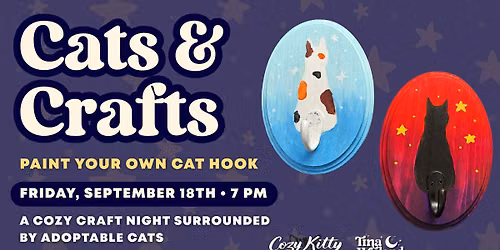 Cats & Crafts: Paint Your Own Cat Hook at Cozy Kitty Caf\u00e9