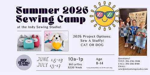 Summer 2026 Sewing Camp (JUNE)