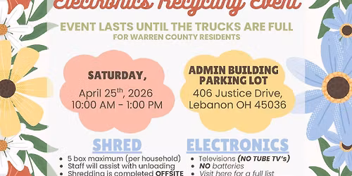 Warren County Spring Community Shred & Electronics Recycling Event