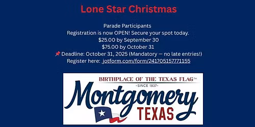 2025 Christmas Parade in Downtown Montgomery, TX