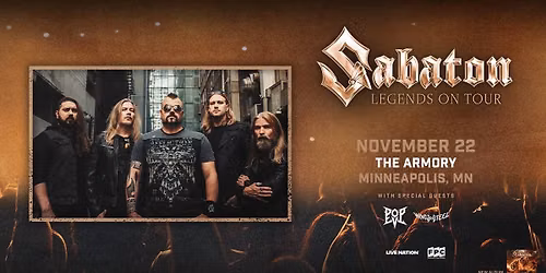 Sabaton: Legends on Tour - LIVE at The Armory