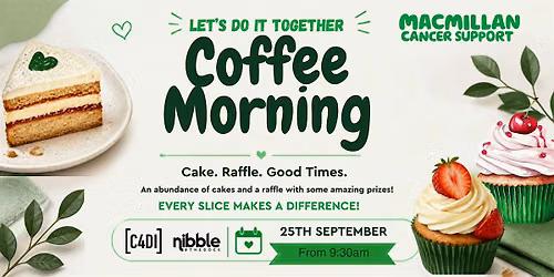 Nibble & C4DI's Macmillan Cake and Raffle Stall