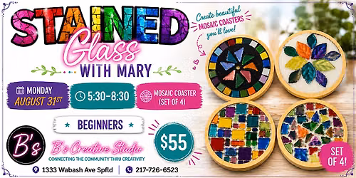Stained Glass with Mary- Mosaic Coasters