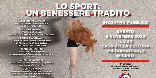 Lo sport: un benessere tradito