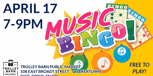 Music Bingo at the Trolley Barn - APRIL