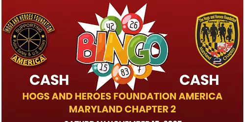 Hogs and Heroes Maryland 2 BINGO