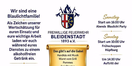 Feuerwehrfest mit Blaulichtparty