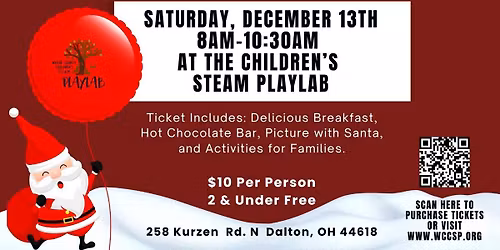 Breakfast with Santa at the Children's STEAM Playlab