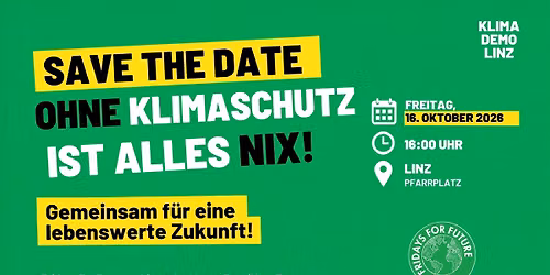 SAVE-THE-DATE: Ohne Klimaschutz ist alles nix!