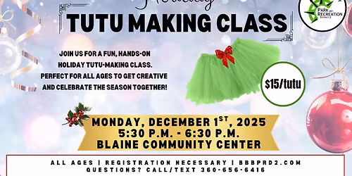 Holiday Tutu Making Class