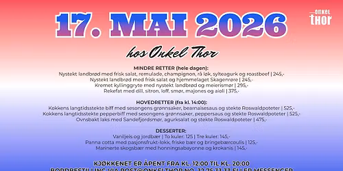 17. mai 2026 hos Onkel Thor \/\/ VESTFOSSEN