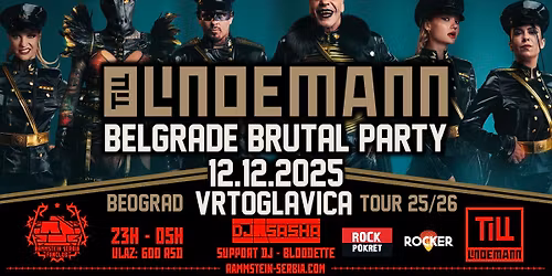 LINDEMANN Belgrade Brutal Party - Vrtoglavica! 12.12.2025
