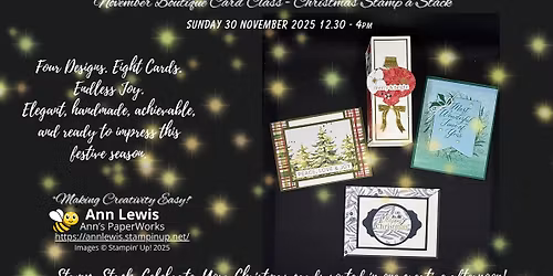 November Boutique Card Class - Christmas Stamp a Stack 