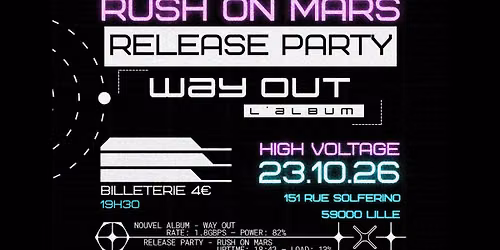 \u2604\ufe0f RUSH ON MARS X SUNDREAD [RELEASE PARTY "WAY OUT"] ROCK\/METAL ALTERNATIF