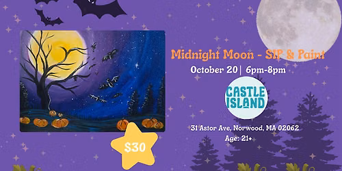 Midnight Moon \u2013 Paint & Sip | Castle Island Brewing Co. (Norwood)