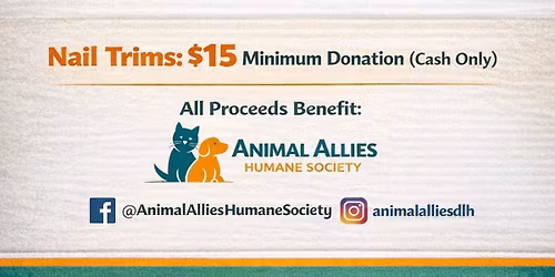 Nail trim clinic for a cause ! \ud83d\udc3e \ud83c\udfc3\u200d\u2640\ufe0f 