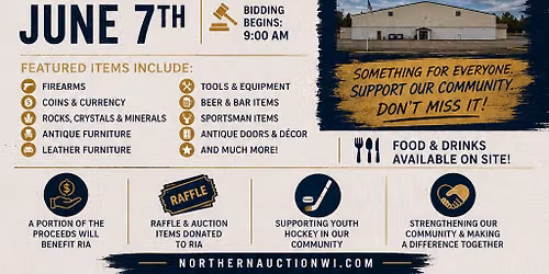 \ud83d\udd25 LIVE AUCTION @ RIA Ice Arena | June 7 | Rhinelander