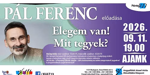 P\u00e9nteK13 \u2013 P\u00e1l Ferenc el\u0151ad\u00e1sa: Elegem van! Mit tegyek?
