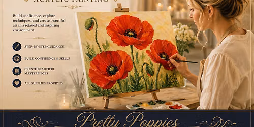 Two-Week Workshop Expanding the Basics Workshop - Acrylic Painting - Pretty Poppies (Ages 14-Adult)