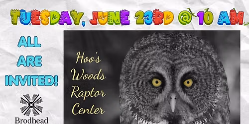 Raptors at the library (Hoo's Woods Raptor Center)!