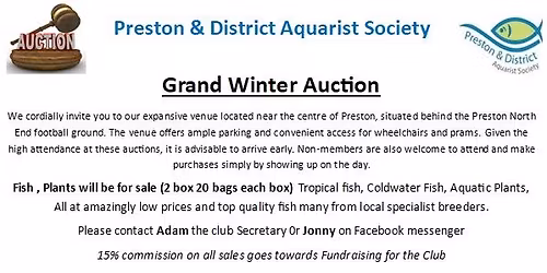P.D.A.S. Grand Winter Auction of Fish, Aquatic Life, Plants, Aquariums and Equipment