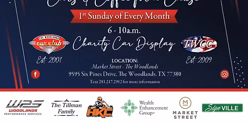 The Woodlands CARS & Coffee for a CAUSE Charity Car Display