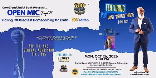 Open Mic Night - 100th Homecoming Edition
